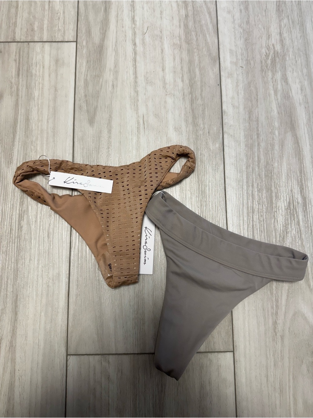 Kirra Bikini Bottom Set in Brown & Taupe